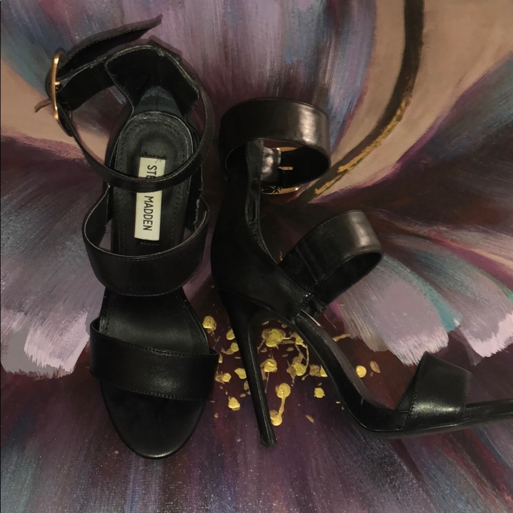 Black Open Toe Heels